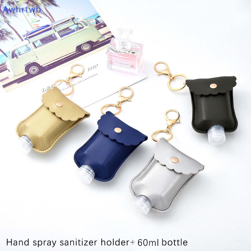 Awhrtwb Mới Móc Khóa Chai Nước Rửa Tay Khử Trùng Bằng Da Có Thể Nạp Lại Cho Du Lịch