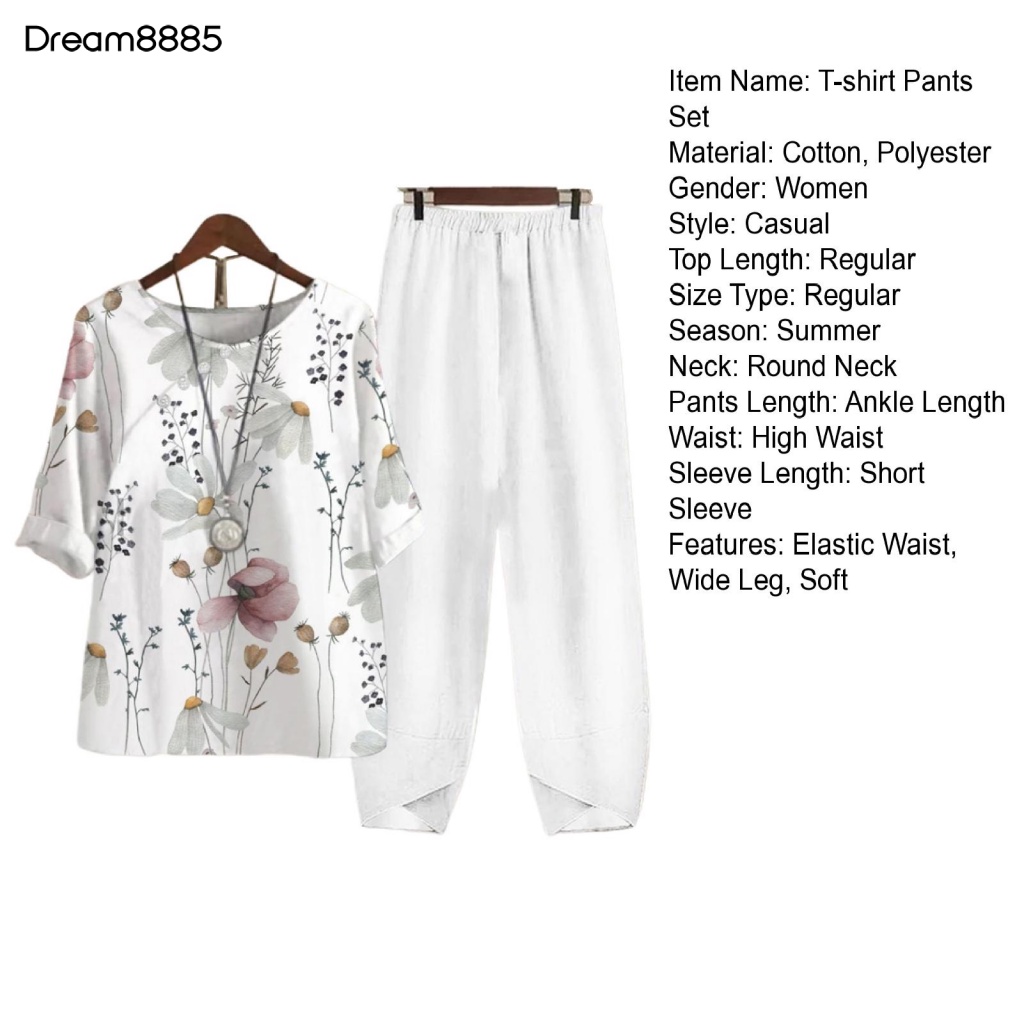 [Hàng Có Sẵn] Set 2 Món Áo Thun + Quần Dài Lưng Thun Mabrem85