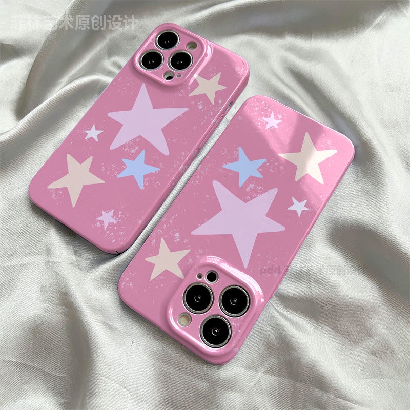 Ốp Điện Thoại Màu Hồng Họa Tiết Ngôi Sao Nữ Tính Cho Apple iPhone 11Pro R8T0 13Pro14