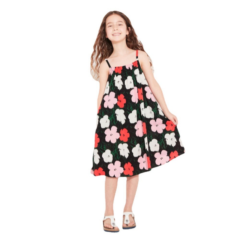 Đầm Hai Dây In Họa Tiết Thời Trang Mùa Hè Hàn Quốc Cho Bé Gái
