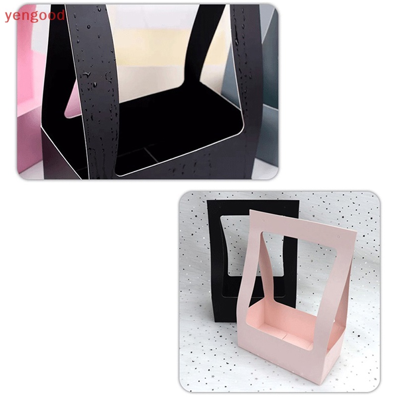 (YGD) Hộp carton Kraft Hai Mặt Đựng Bó Hoa Cầm Tay Sáng Tạo Chống Nước Có Tay Cầm Làm Quà Tặng Lễ Tình Nhân