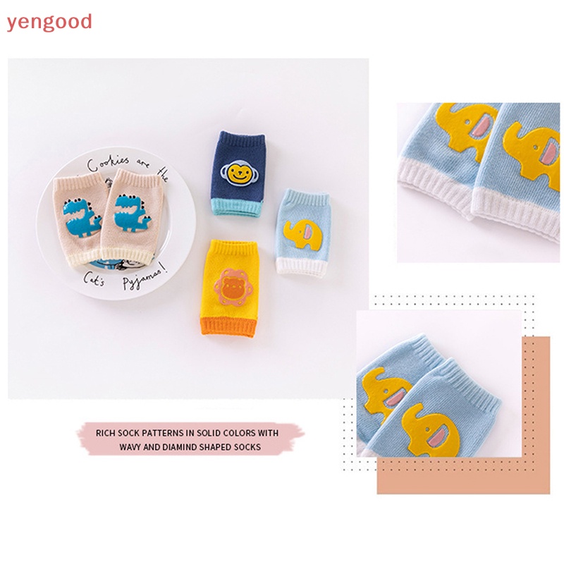 1 Cặp Đệm Bảo Vệ Đầu Gối An Toàn Họa Tiết Hoạt Hình Cho Bé Tập Bò