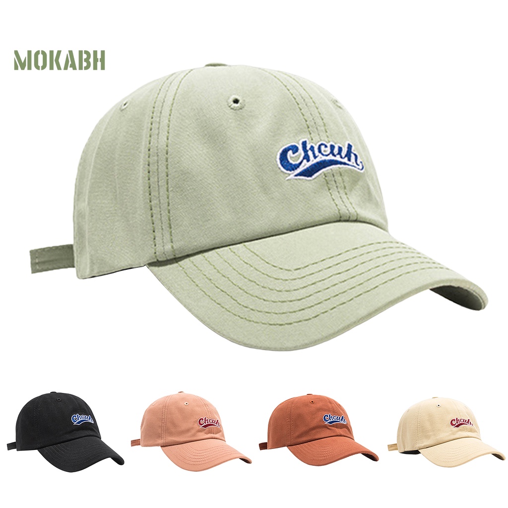 Mũ Lưỡi Trai Màu Trơn Chống Tia UV Thêu Chữ Phong Cách Hàn Quốc Dành Cho Nam Nữ