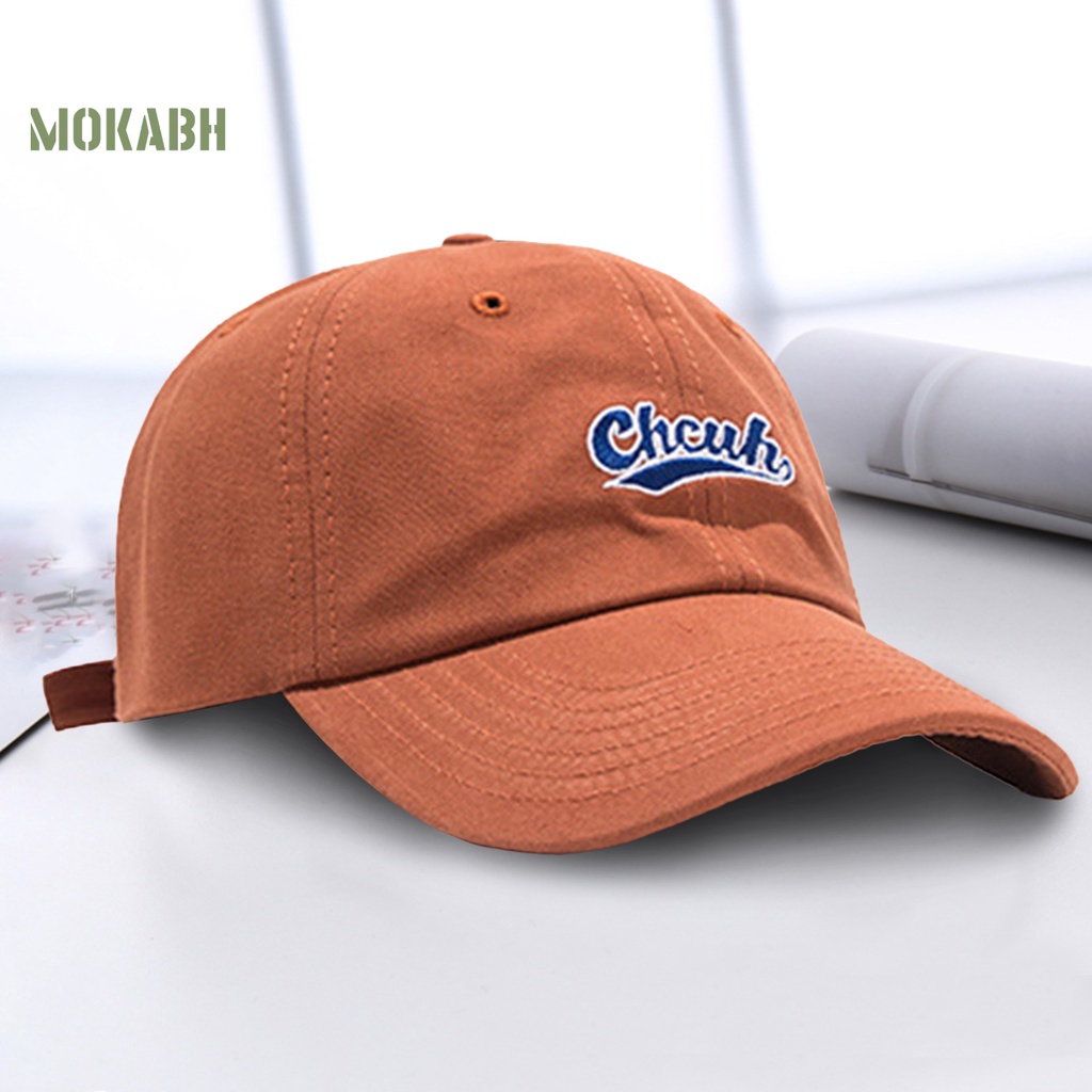 Mũ Lưỡi Trai Màu Trơn Chống Tia UV Thêu Chữ Phong Cách Hàn Quốc Dành Cho Nam Nữ