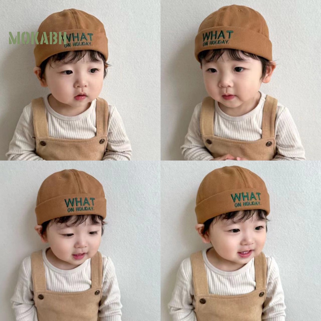 Mũ Thủy Thủ Chống Nắng Thoáng Khí Không Vành Thêu Chữ Cho Bé Trai