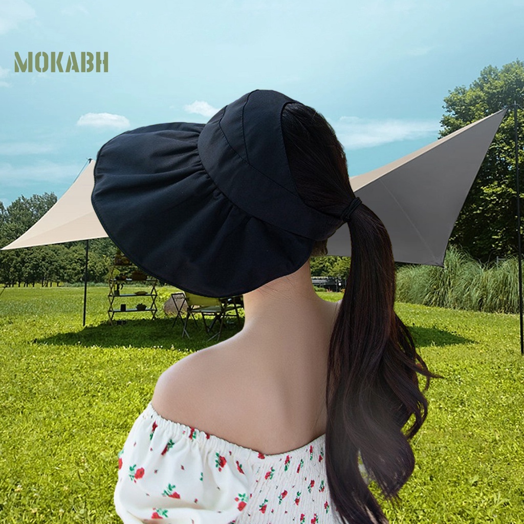 Mũ Lưỡi Trai Hở Chóp Chống Tia UV Họa Tiết Bươm Bướm Có Thể Điều Chỉnh Kích Thước