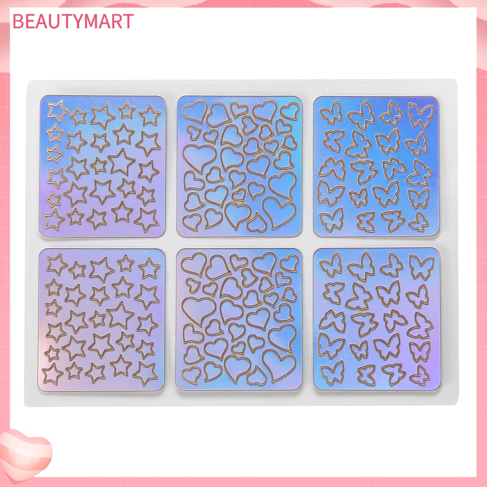 Set 12 Tấm Khuôn Trang Trí Móng Tay Nghệ Thuật Họa Tiết Kẻ Sọc Lượn Sóng