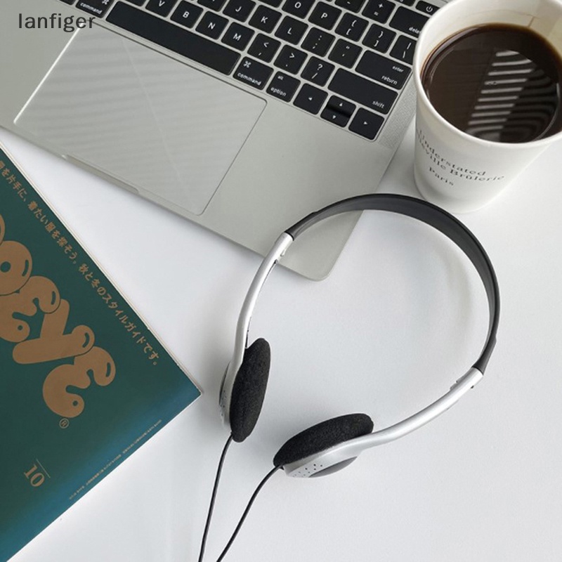 Tai Nghe Chụp Tai Lanf 90 's Có Micro Màu Đen / Bạc Thời Trang Phong Cách Nhật Bản