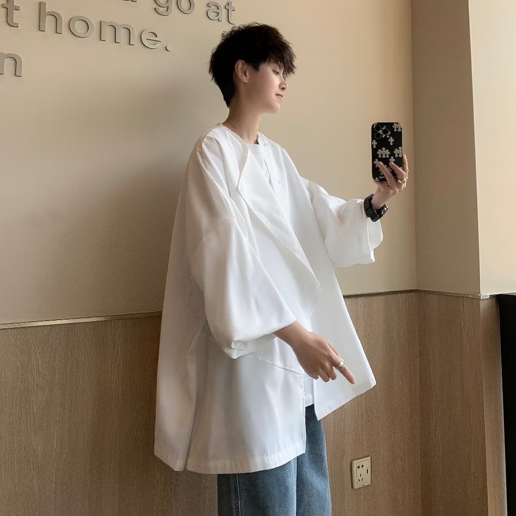 Áo Sơ Mi Tay Ngắn Mỏng Phong Cách Ruffian Cao Cấp Thời Trang Mùa Hè Hàng Mới 2023 Dành Cho Bạn Nam