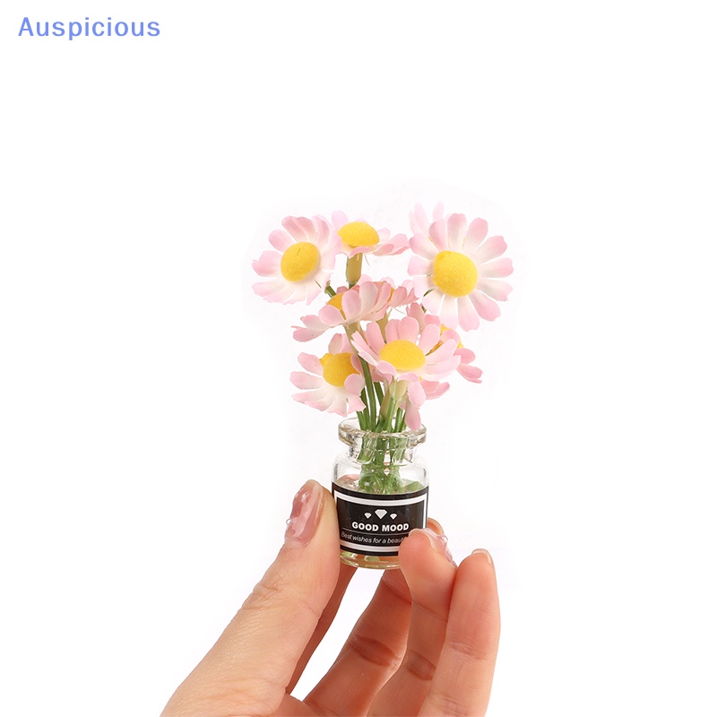 1 Bộ Chậu Hoa Cúc Mini Tỉ Lệ 1 / 6 Dùng Trang Trí Nhà Búp Bê
