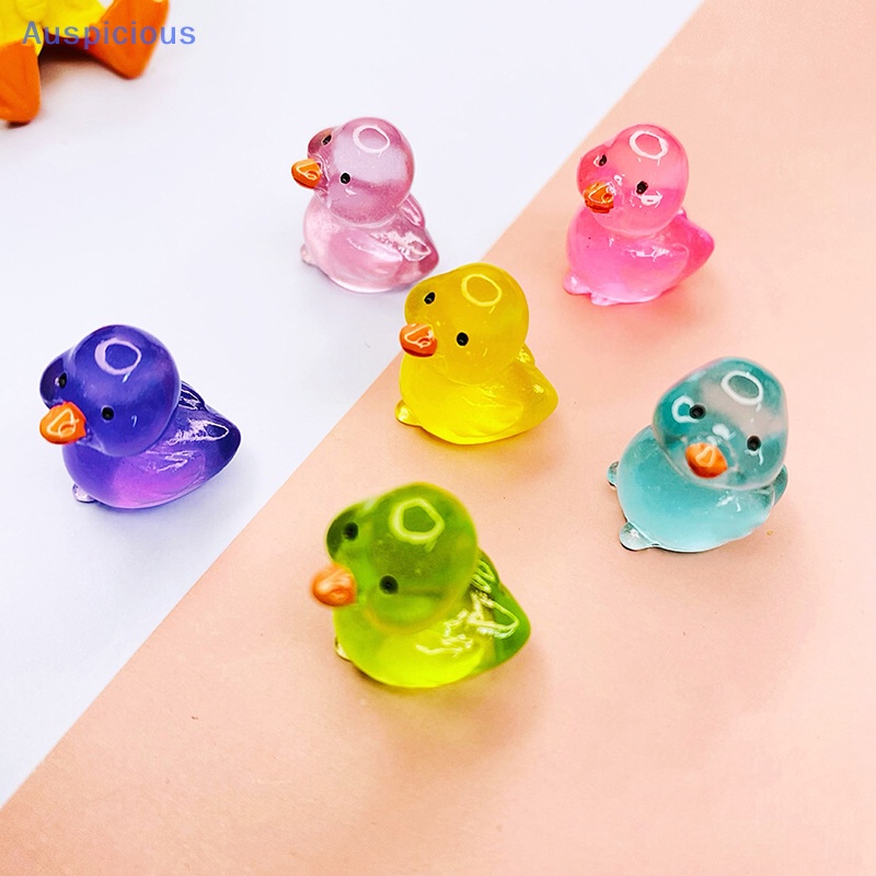 Set 2 Mô Hình Chú Vịt Mini Bằng Nhựa Resin Dạ Quang Trang Trí Tiểu Cảnh / Sân Vườn