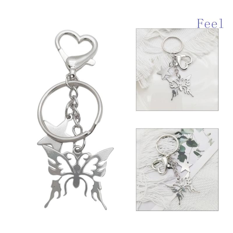 Móc Khóa Hình Bướm Năm Cánh Rỗng Phong Cách Ngọt Ngào Y2k Niche