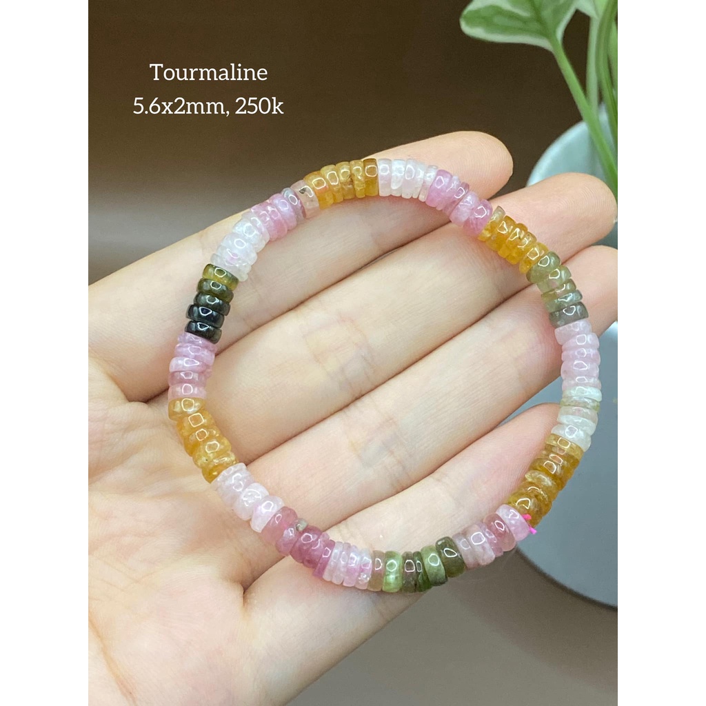 Vòng tay Tourmaline hạt bánh xe nhiều kiểu siêu xinh - đá tư nhiên, đá phong thuy
