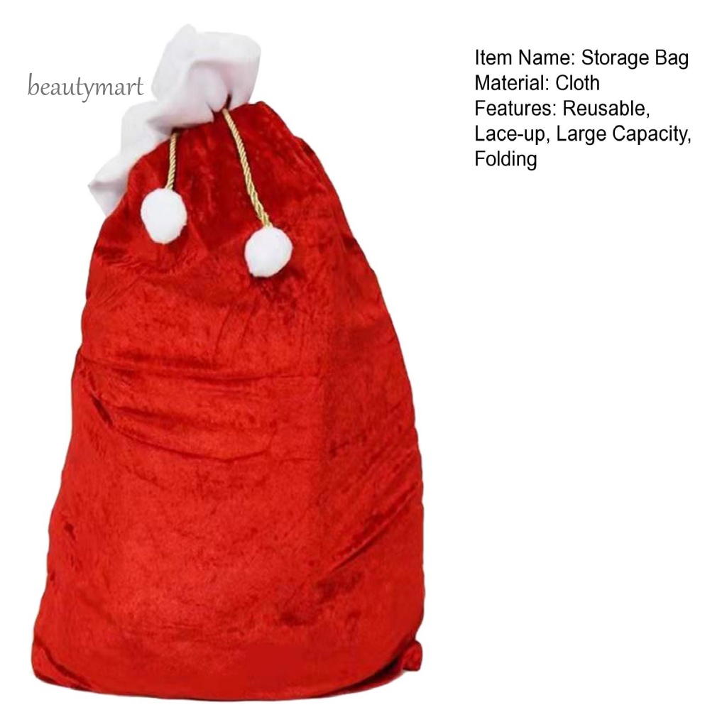 Túi Đựng Kẹo Giáng Sinh Bằng Nhung Màu Sắc Tươi Sáng Sức Chứa Lớn Có Dây Cột
