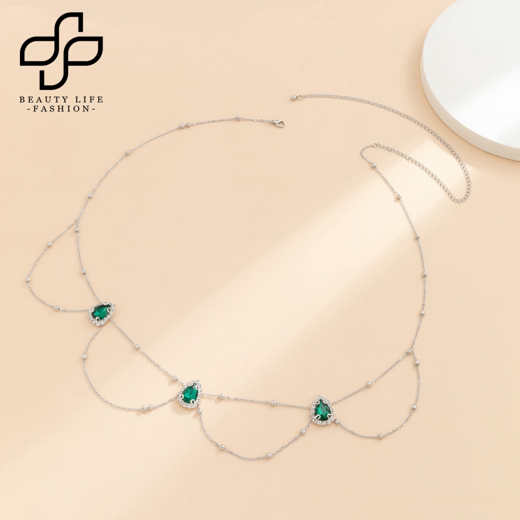 1 Bộ Dây Đeo Hông Đính Đá Hình Giọt Nước Trang Trí Thời Trang