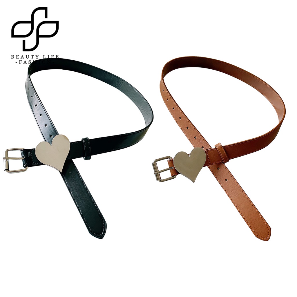 Thắt Lưng Da Giả Khóa Trái Tim Thoải Mái Chống Vỡ Dễ Điều Chỉnh Thời Trang Cho Nữ