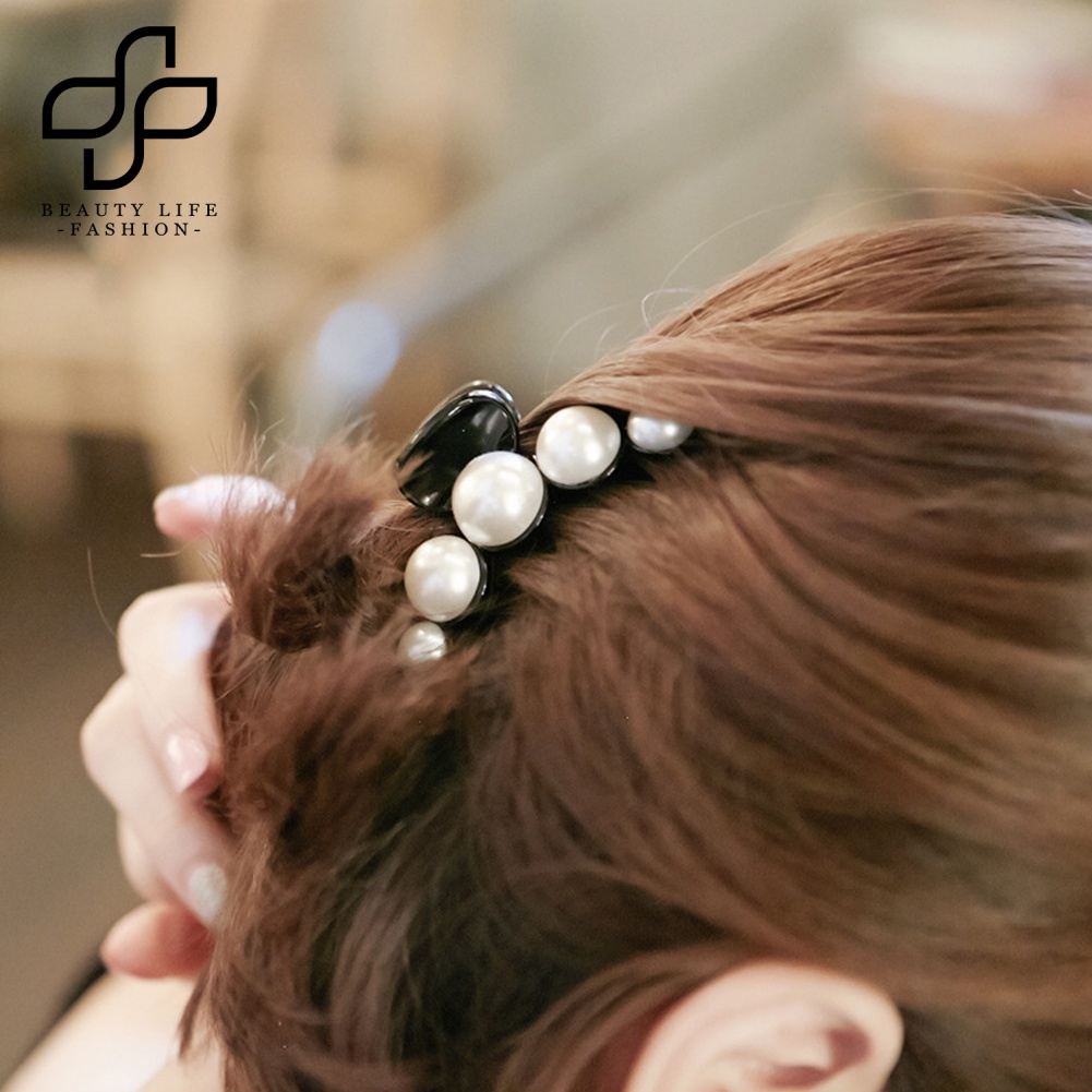 Kẹp Tóc Càng Cua Đính Ngọc Trai Giả Thời Trang Cho Nữ