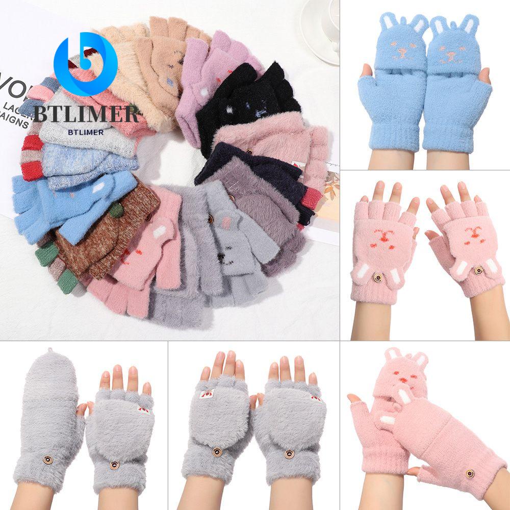 Găng Tay Dệt Kim Co Giãn Giữ Ấm Ngón Tay Thời Trang Mùa Đông