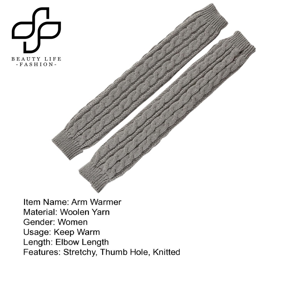 1 Cặp Găng Tay Len Hở Ngón Giữ Ấm Màu Trơn Cho Nữ