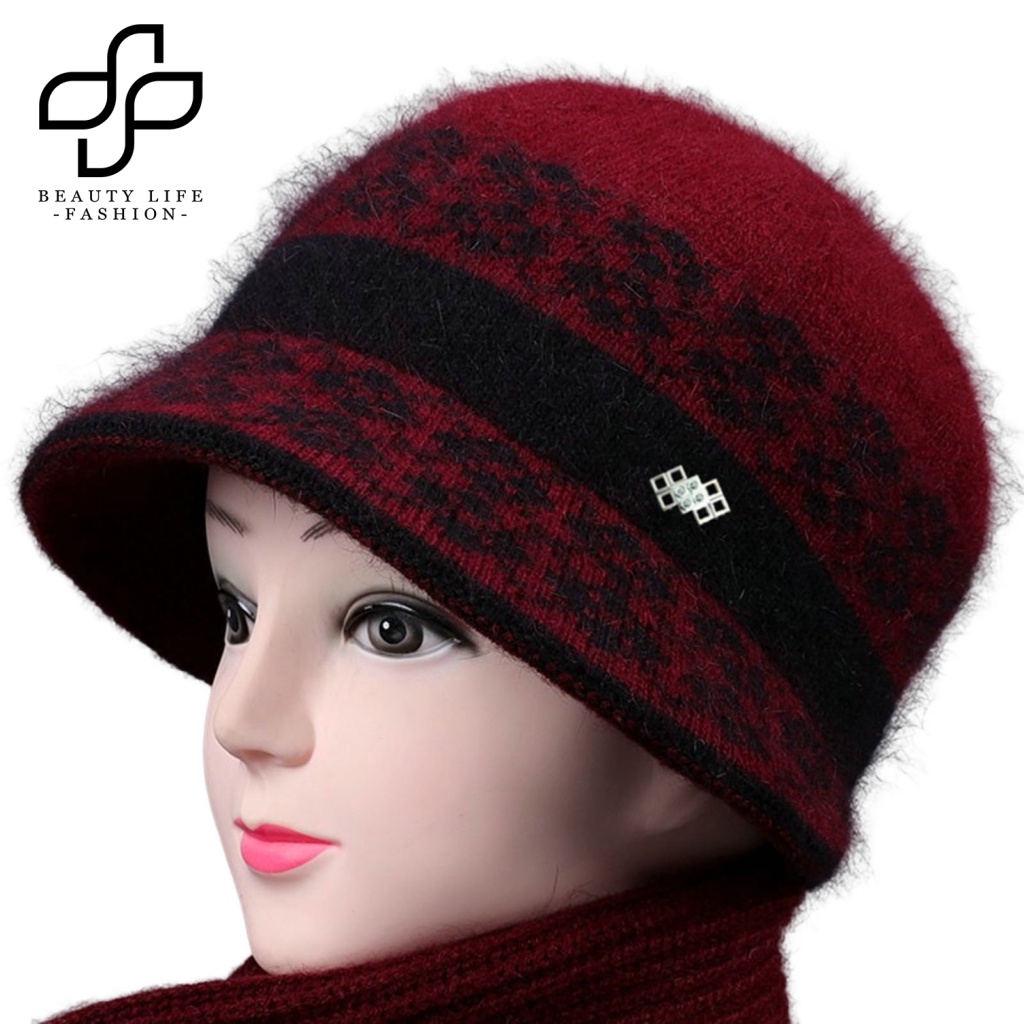 Mũ Siêu Mềm Dày Dặn Chống Gió Giữ Ấm Mùa Đông Phong Cách Retro Cho Nữ