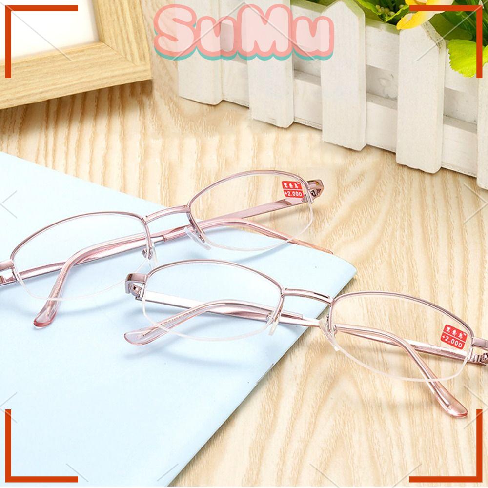 Kính Đọc Sách Nửa Gọng Cổ Điển Chống Mệt Mỏi Cho Nữ