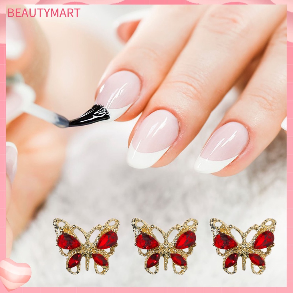 Set 10 Phụ Kiện Đính Trang Trí Móng Tay Hình Bướm Sang Trọng DIY