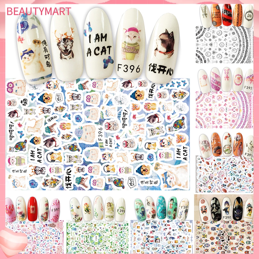 Miếng Dán Chuyển Nước Trang Trí Móng Tay Họa Tiết Động Vật Hoạt Hình Dễ Thương DIY