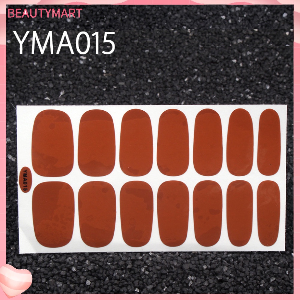 Bộ 8 Miếng Dán Móng Tay Màu Sắc Trơn Chống Thấm Nước Tiện Dụng