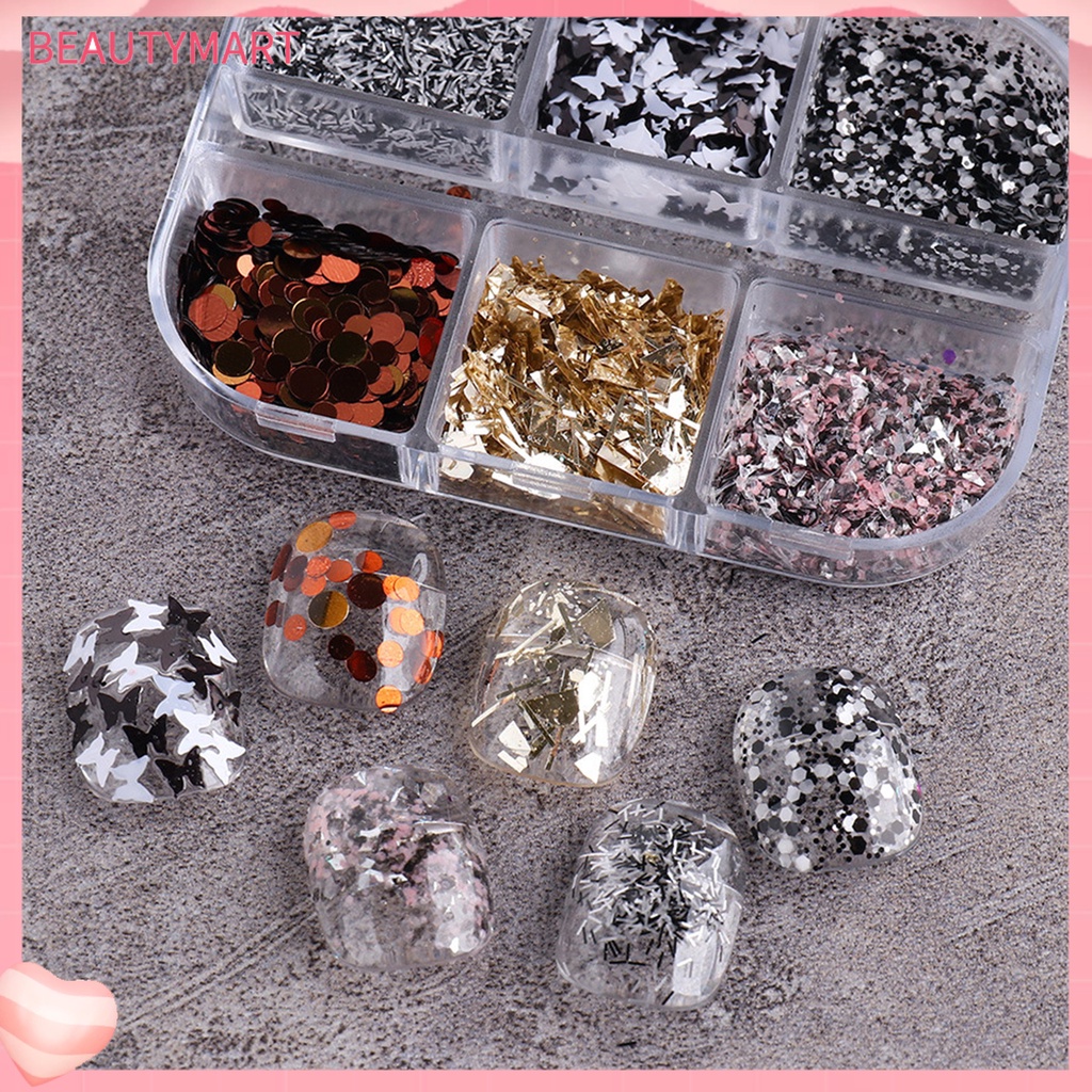 1 Hộp Lá Nhôm Phản Quang Lấp Lánh Sang Trọng Dùng Trang Trí Móng Tay