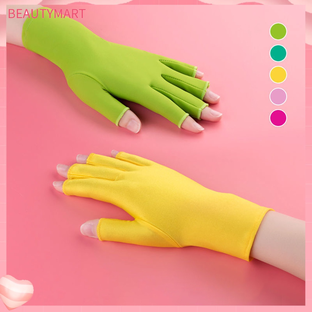 1 Đôi Găng Tay Hở Ngón Bằng Polyester Co Giãn Thoáng Khí Chống Tia UV Không Mùi Có Thể Giặt Rửa Tiện Dụng