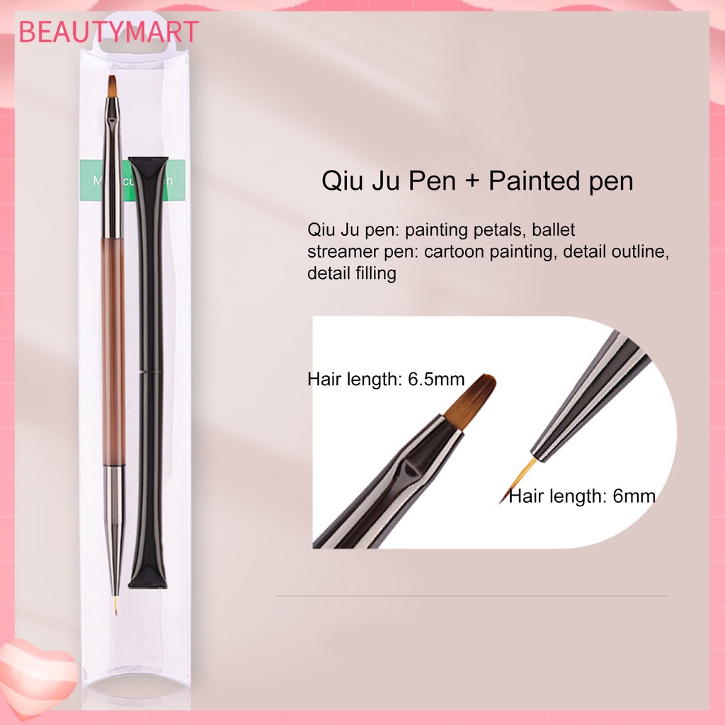 Bút Vẽ Móng Nghệ Thuật Hai Đầu Lông Mềm Không Phai Màu Với Vỏ Bút Chấm Bi