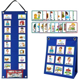 Visual Schedule for Home Day Night Autism Routine Chart Cards Visual Wall Planner Chore Chart for Daily Kids Toddler
