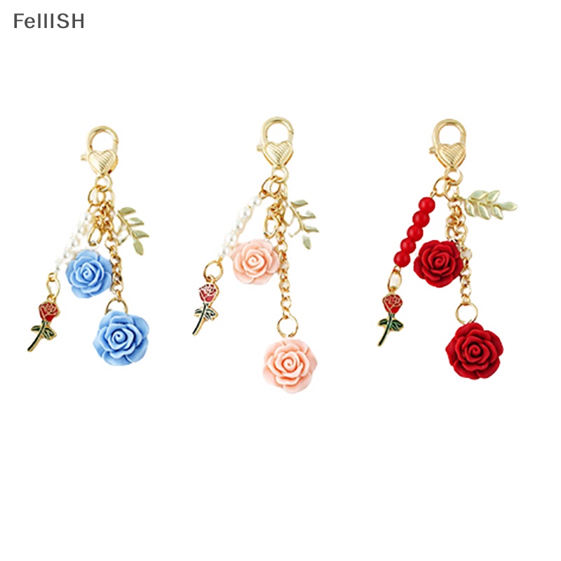 Móc Khóa Tua Rua Hình Bông Hoa Bằng Nhựa Resin Thời Trang Cho Nữ 439br