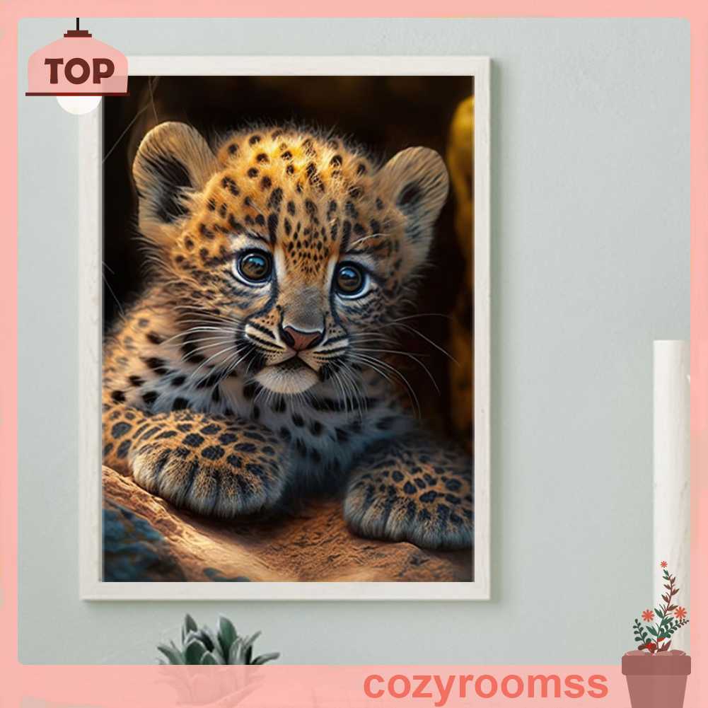 Bộ Tranh Đính Đá 5D Họa Tiết Cheetah Độc Đáo DIY Dùng Trang Trí Nhà Cửa