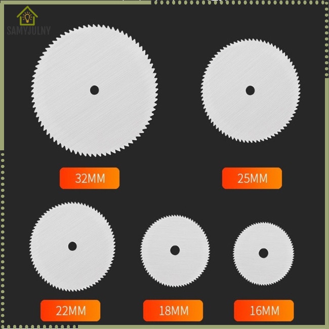 Set 6 Đĩa Cắt Kim Loại Kèm 1 Trục Quay 16 18 22 25 32mm