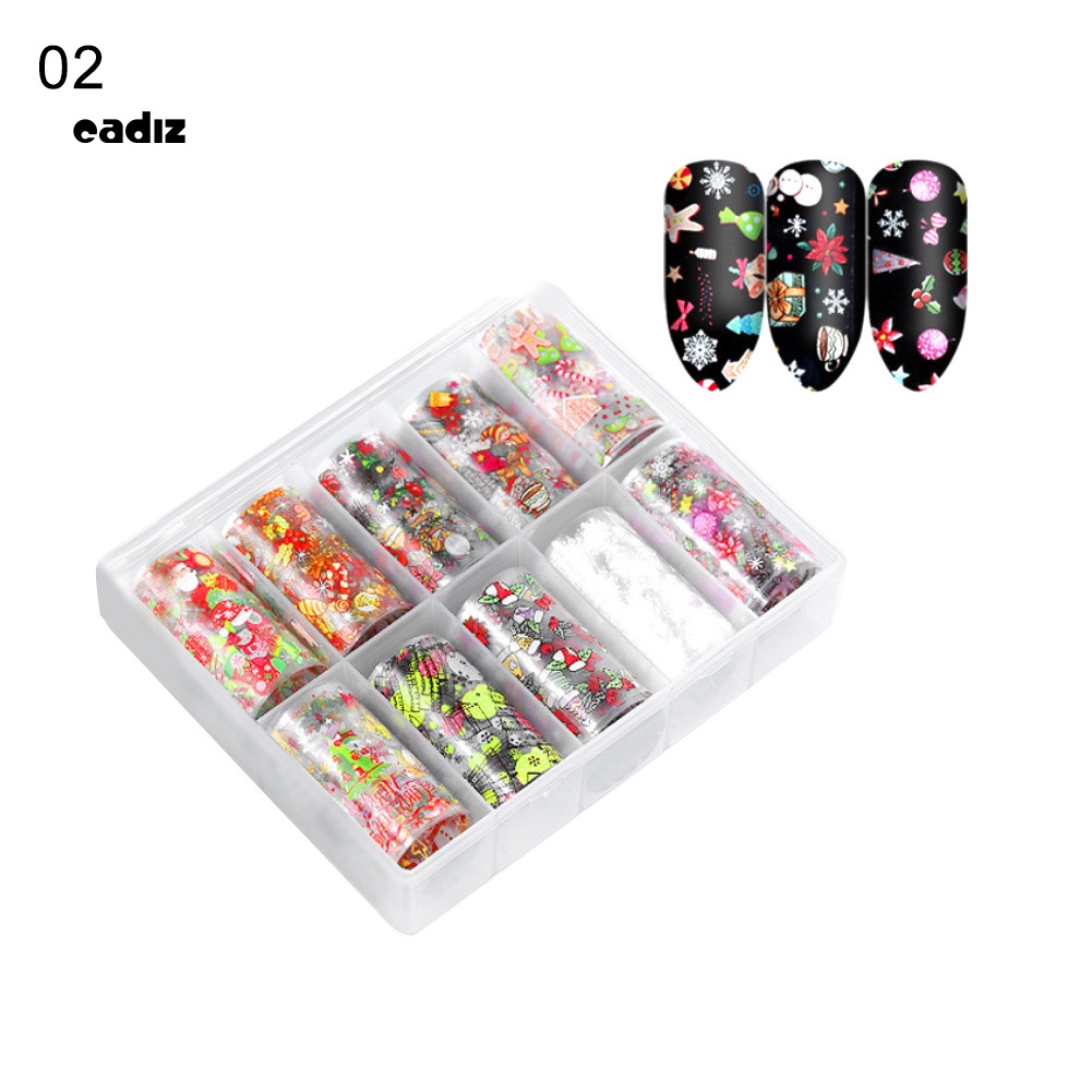 Hộp Sticker 10 Ngăn Hình Bí Ngô Trang Trí Móng Tay