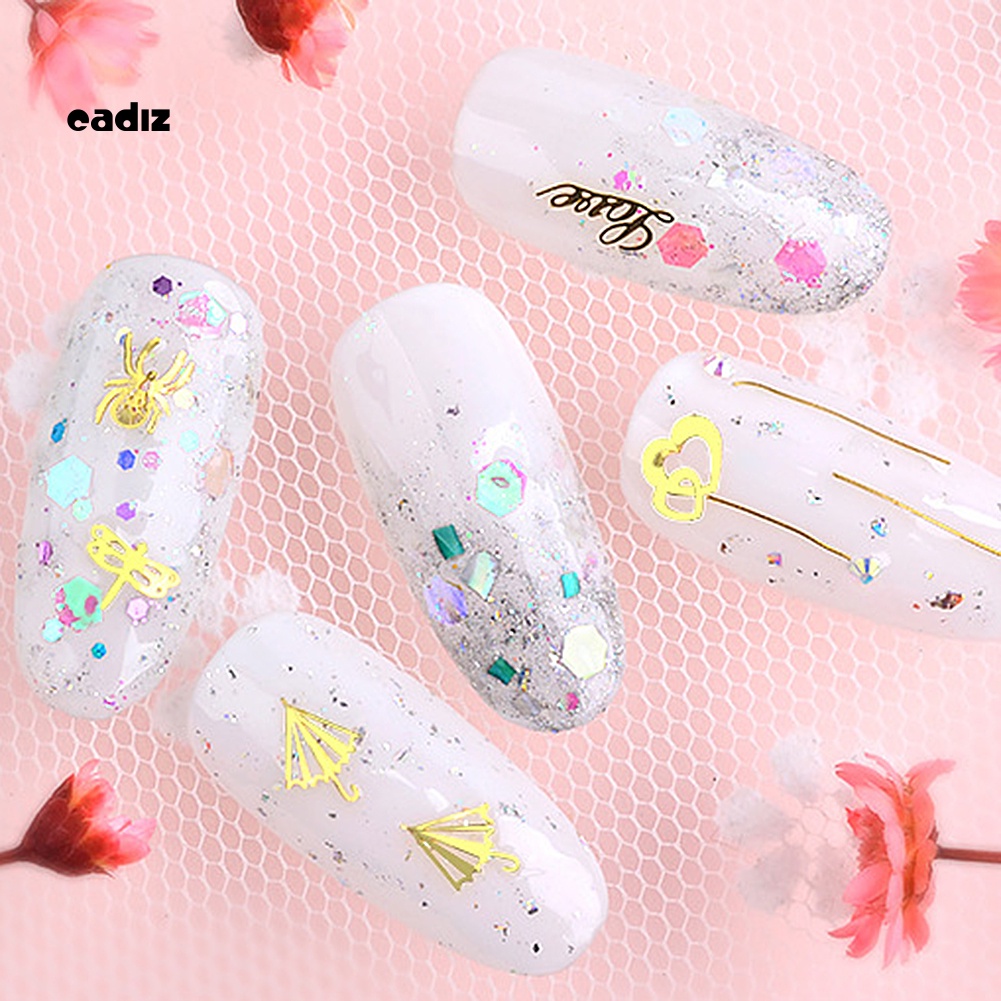 Set 2 Hộp Phụ Kiện Trang Trí Móng Tay Nghệ Thuật Kiểu Bánh Răng Lá Giáng Sinh Bắt Mắt