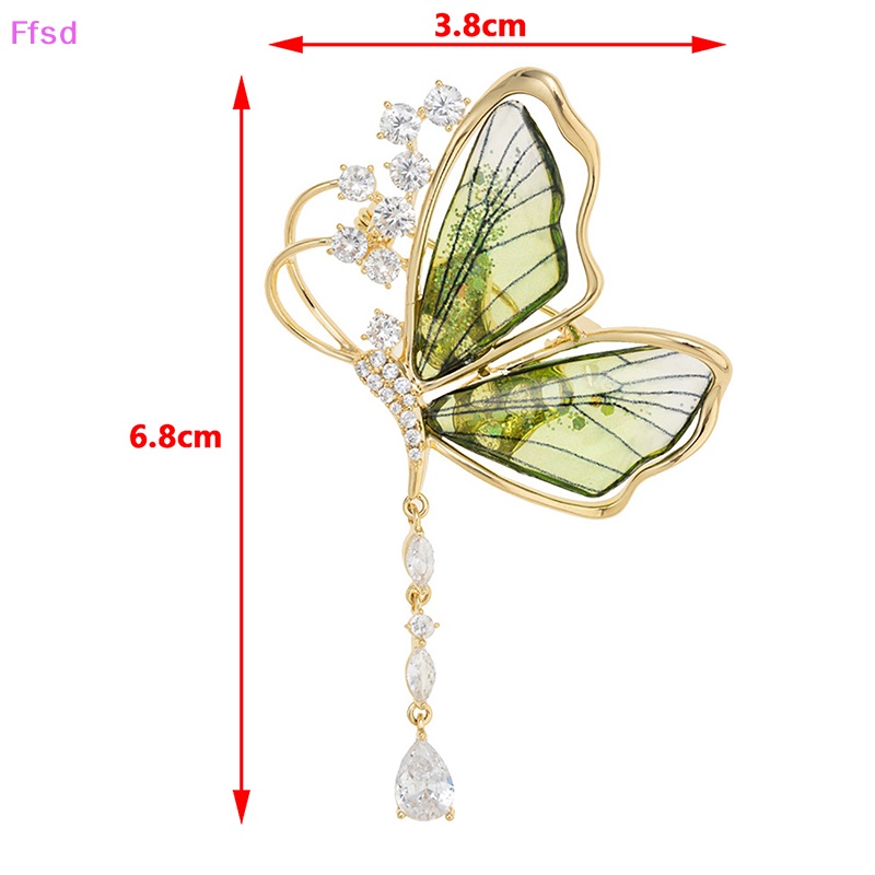 {Ffsd} Trâm Cài Áo Khoác Tua Rua Pha Lê Trong Suốt Hình Bướm Thời Trang Làm Quà Tặng Truy Cập Cho