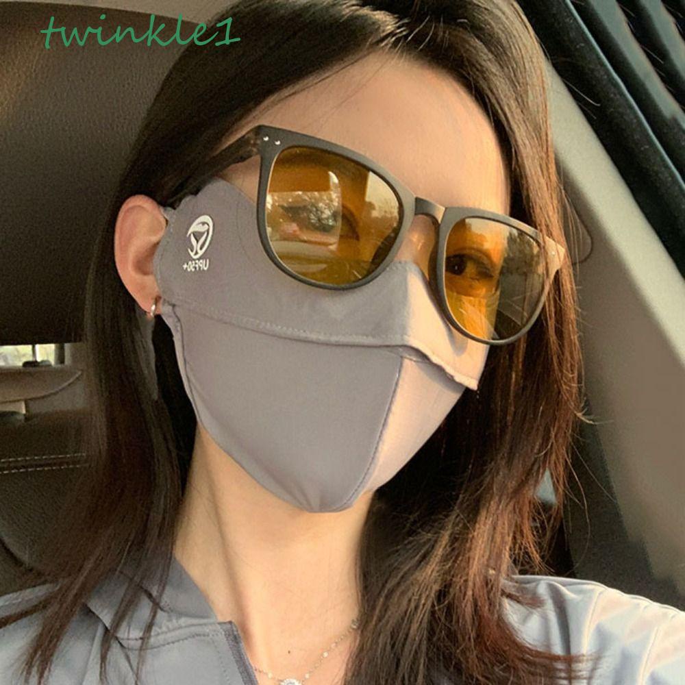 Khẩu Trang Lụa Lạnh Mỏng Thoáng Khí Chống Nắng Màu Sắc Đơn Giản