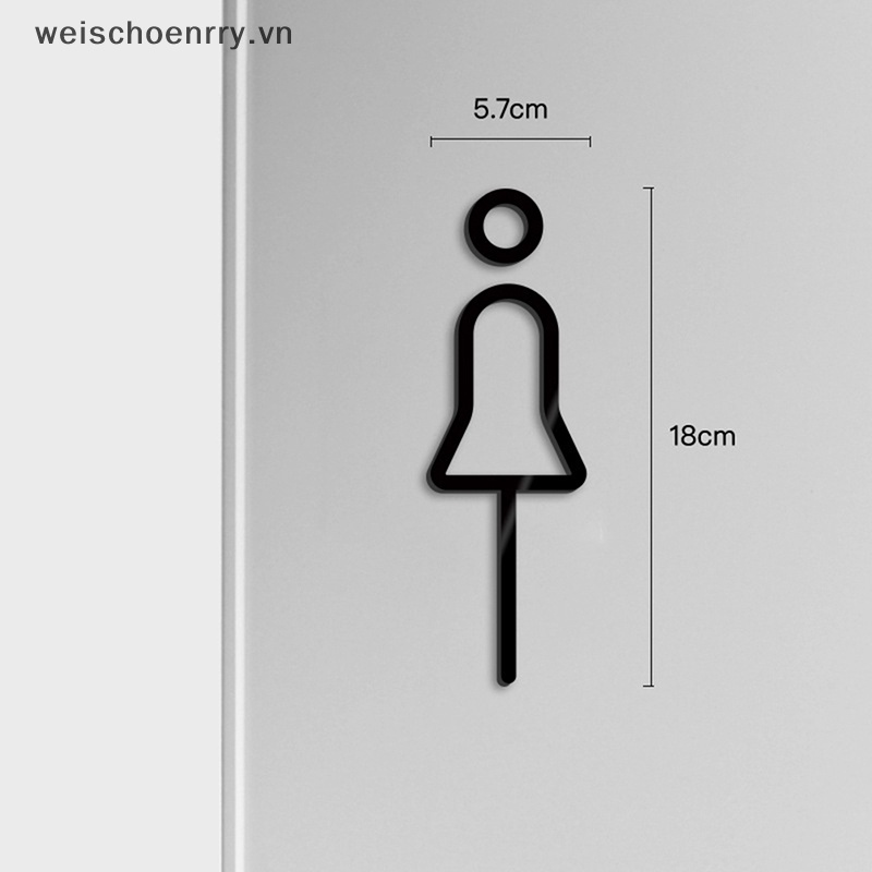 Bảng Hiệu Dán Cửa Toilet Bằng Đồng Thau Màu Vàng Đen