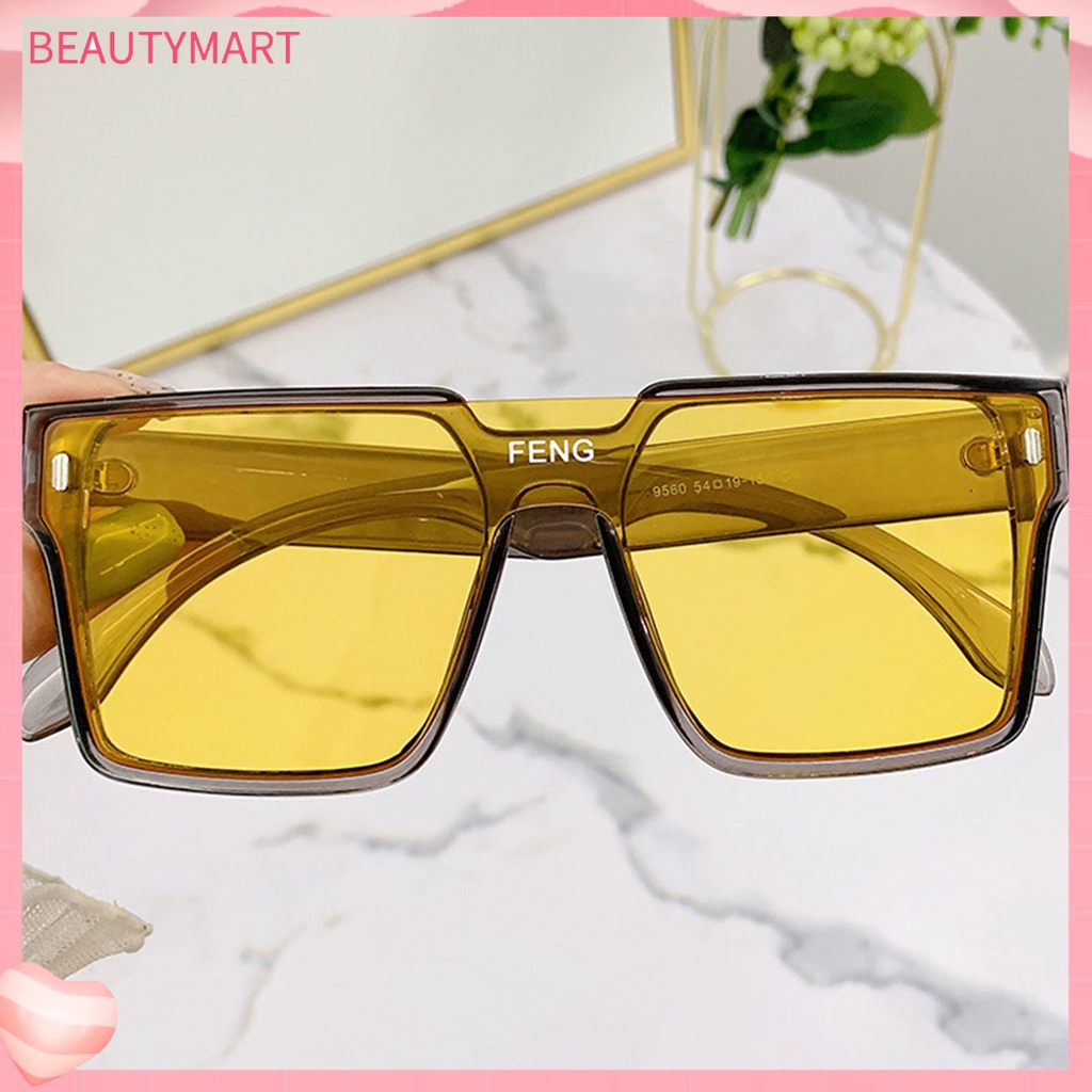 Kính Mát Gọng Vuông Lớn Siêu Nhẹ Chống Tia UV Chống Nắng Màu Sắc Tương Phản Phong Cách Cổ Điển Thời Trang Cho Nam Và Nữ