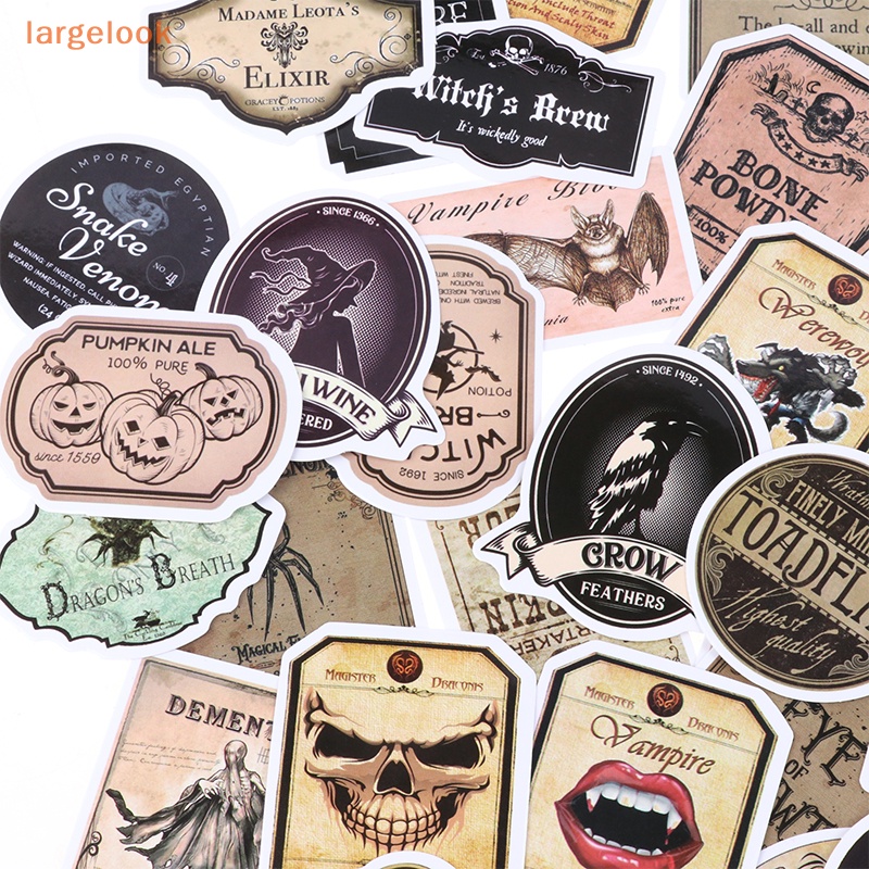 Bộ 50 Miếng Dán Họa Tiết Halloween Kinh Dị Cổ Điển Trang Trí Sổ Tay / Xe Mô Tô DIY