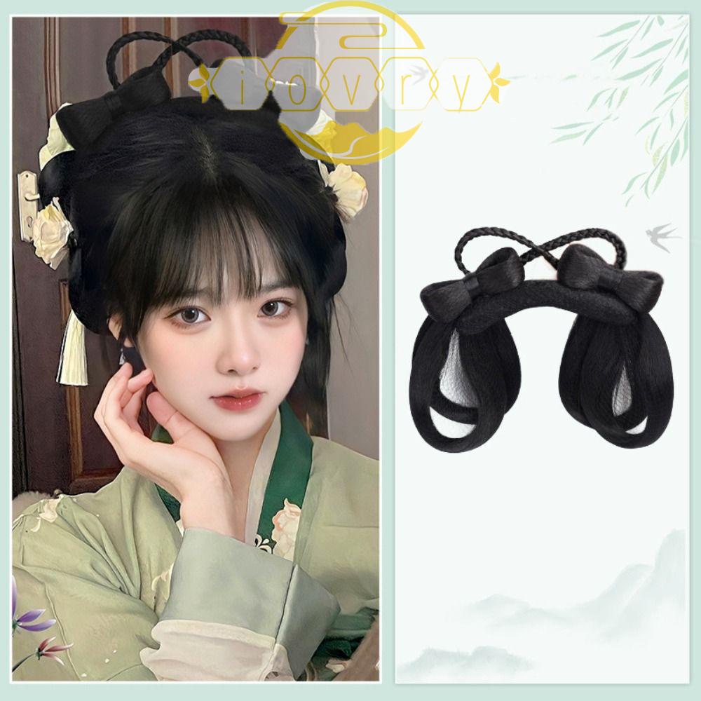 Bộ Tóc Giả Bằng Sợi Tổng Hợp Màu Ngà Phong Cách Trung Hoa Cổ Điển Dễ Thương Dùng Chụp Ảnh Cho Nữ