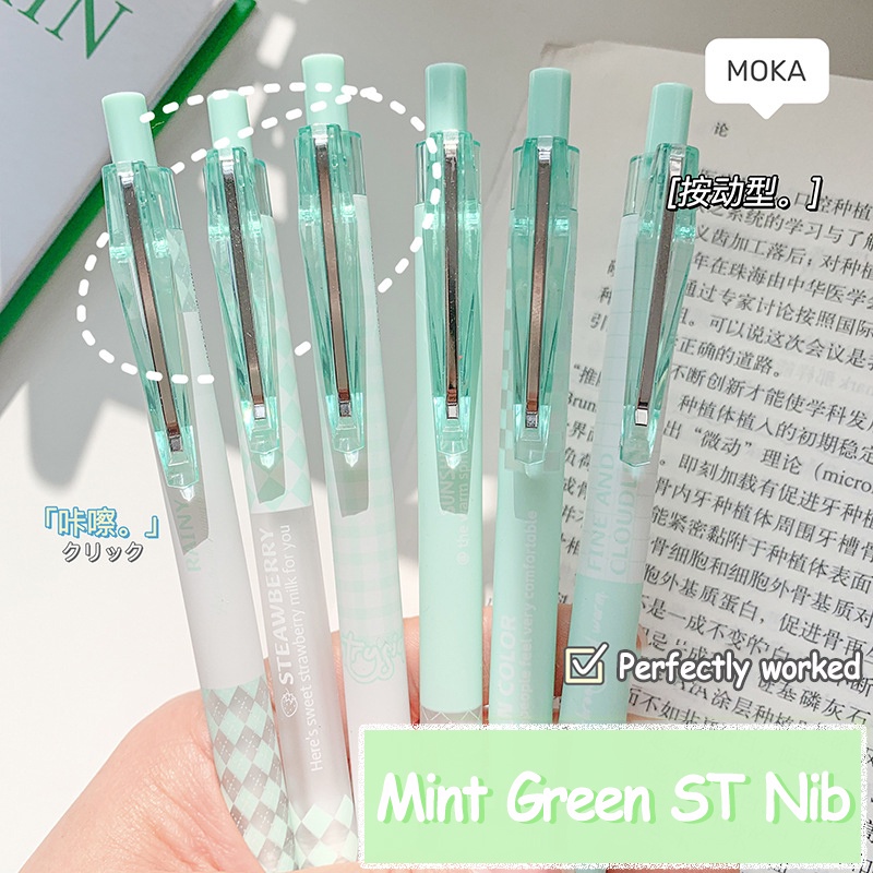 Set 6 Bút Mực Gel Ngòi 0.5mm Màu Đen Kiểu Hàn Quốc