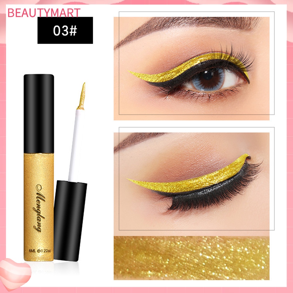 Bút Kẻ Mắt Dạng Lỏng Menglang Màu Ánh Kim Lấp Lánh Chống Thấm Nước Lâu Trôi