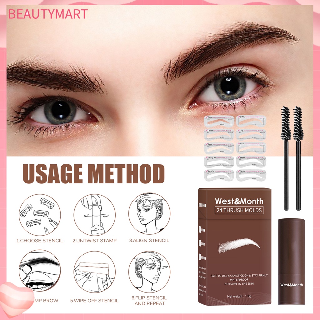 1 Bộ Khuôn In Lông Mày Lâu Trôi Dễ Sử Dụng