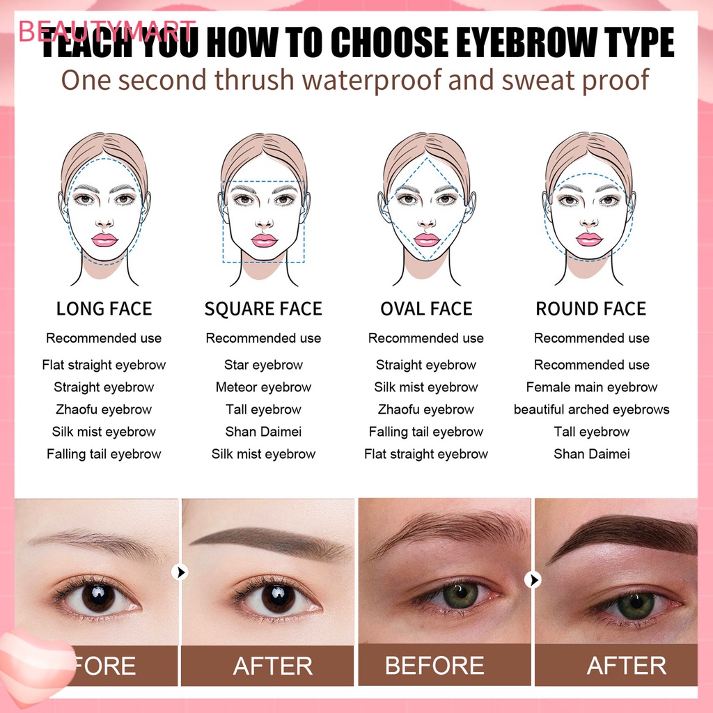 1 Bộ Khuôn In Lông Mày Lâu Trôi Dễ Sử Dụng