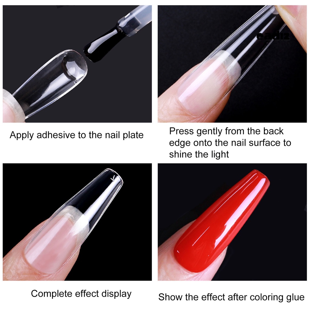 Bộ 120 Móng Tay Giả Bằng Nhựa Trong Suốt Nhiều Hình Dạng Có Thể Tháo Rời DIY