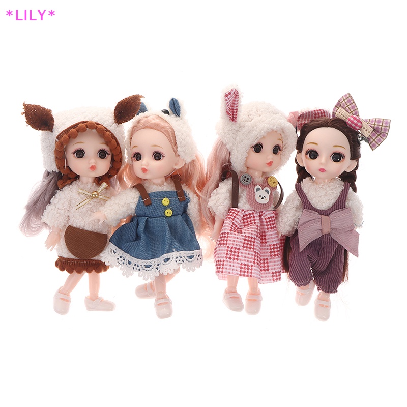 Lily 16Cm Mini Di Chuyển Doanh Búp Bê Tự Làm Đồ Chơi Búp Bê Với Quần Áo Ăn Mặc Cho Cô Gái Đồ Chơi Uuu