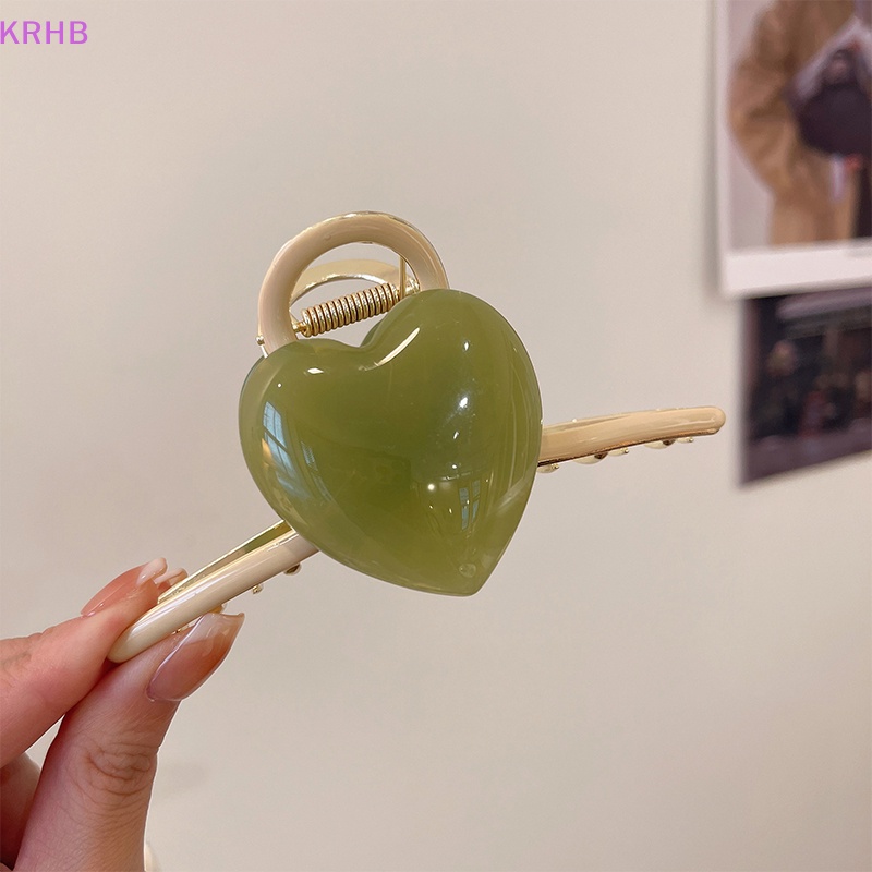 Kẹp Tóc Càng Cua Hình Trái Tim Ngọt Ngào Kích Thước Lớn Cho Nữ Mới